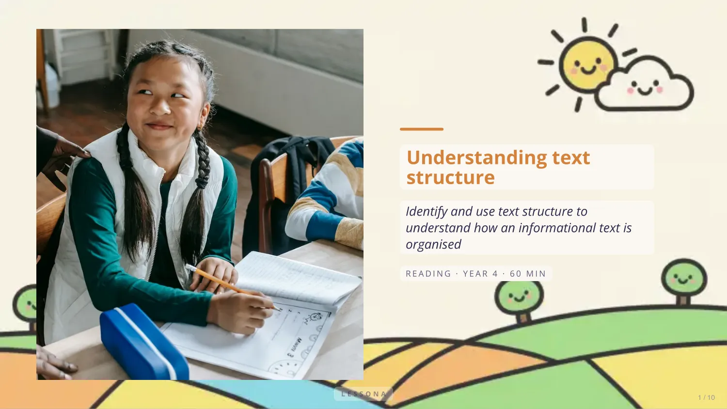 Understanding Text Structure presentation, Reading · Year 4 · 10 slides